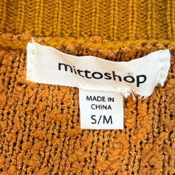 Mittoshop Orange Knit Acrylic Sweater w/balloon sleeves Women's S/M - Picture 2 of 5